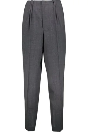 Dior Suit Trousers, male, , Size: M Slim Fit Wool Pants with Pleats