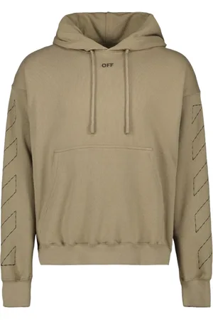 OFF-WHITE Hoodies, male, , Size: L Hoodie with Printed Logo and Kangaroo Pocket