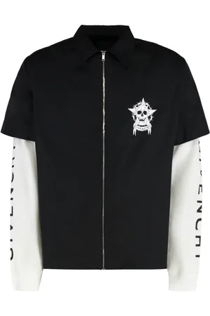 Givenchy Light Jackets, male, , Size: XL Cotton Overshirt with Ribbed Cuffs