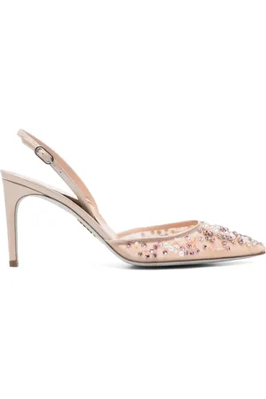 RENE CAOVILLA Pumps, female, , Size: 6 US Stiletto Heel Slingback Sandals Rhinestone