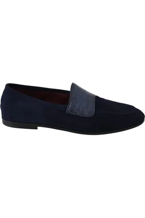 Dolce & Gabbana Loafers, male, , Size: 7 US Suede Caiman Loafers Slippers Shoes
