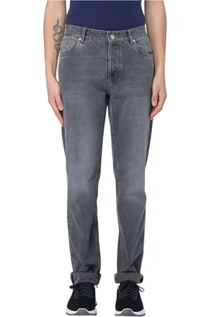 Brunello Cucinelli Slim-fit Jeans, male, , Size: L Luxury Slim-Fit Grey Denim Jeans