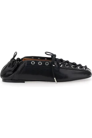 Ganni Ballerinas, female, , Size: 9 US Lace-up Ballerinas with Metal Eyelets