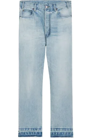 Céline Straight Jeans, male, , Size: W30 Raw Hem Straight Leg Jeans