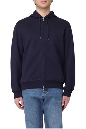 Brunello Cucinelli Zip-throughs, male, , Size: L Grey ZipUp Hoodie Sweatshirt