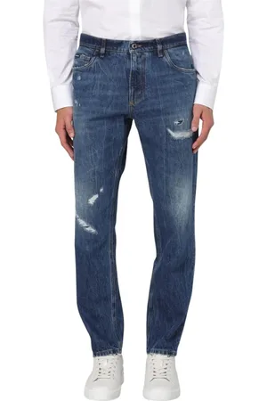 Dolce & Gabbana Slim-fit Jeans, male, , Size: L Distressed Straight Leg Jeans