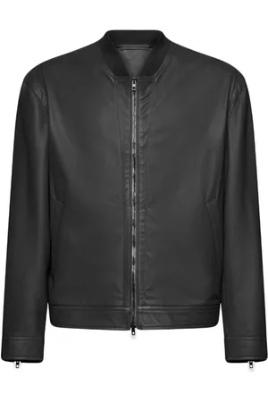 SALVATORE SANTORO Bomber Jackets, male, , Size: M Leather Bomber Jacket with Zip