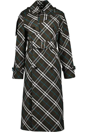 Burberry Trench Coats, female, , Size: 3XS Checkered Trench Coat Fall-Winter Collection