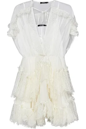AMEN Short Dresses, female, , Size: XS Elegant Mini Dress with Lace