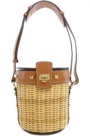 Salvatore Ferragamo Pre-owned Bucket Bags, female, , Size: ONE SIZE Pre-owned Raffia shoulder-bags