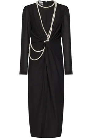 Moschino Midi Dresses, female, , Size: M Elegant Dress with Pearl Necklaces