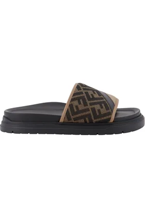 Fendi Sliders, male, , Size: 7 US Jacquard Leather Sandals