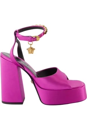 VERSACE High Heel Sandals, female, , Size: 6 US Platform Medusa Sandals with Crystals