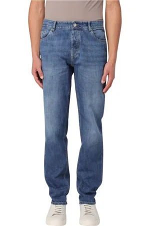 Brunello Cucinelli Slim-fit Jeans, male, , Size: L Light Wash Straight Leg Jeans