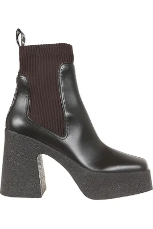 Stella McCartney Heeled Boots, female, , Size: 9 US Ankle Boots with Textured Wedge