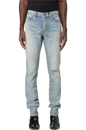 Saint Laurent Slim-fit Jeans, male, , Size: W33 Distressed Slim Jeans