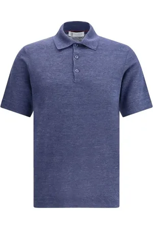 Brunello Cucinelli Polo Shirts, male, , Size: L Linen Polo Shirt Elegant Sophisticated Garment