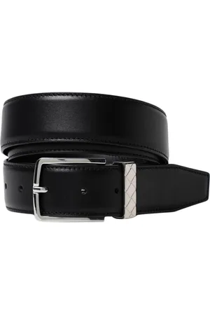 Bottega Veneta Belts, male, , Size: 110 CM Leather Belt with Intrecciato Buckle