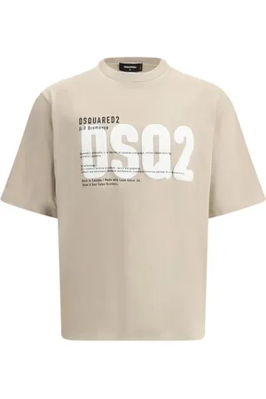 Dsquared2 T-Shirts, male, , Size: M Cotton T-Shirt with Rubberized Monogram