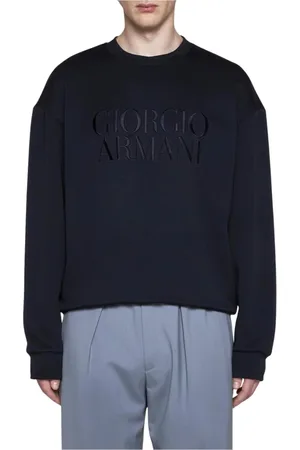 Giorgio Armani Sweatshirts, male, , Size: L Logo Embroidered Sweatshirt