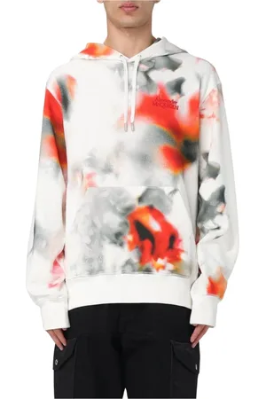 Alexander McQueen Hoodies, male, , Size: M White Spray Paint Print Hoodie