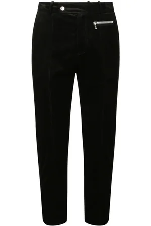 Balmain Slim-fit Trousers, male, , Size: S Cotton Suede Cropped Trousers