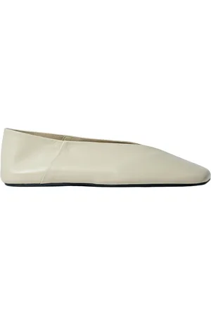 Jil Sander Ballerinas, female, , Size: 8 US Square-Toe Leather Ballerina Flats