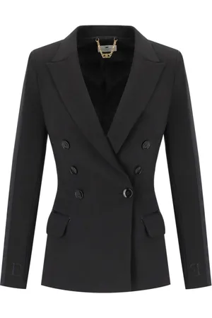 Elisabetta Franchi Blazers, female, , Size: L Crepe Double-Breasted Jacket