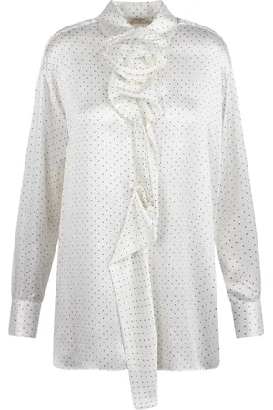 ERMANNO SCERVINO Shirts, female, , Size: 2XS Polka Dot Blouse with Floral Application