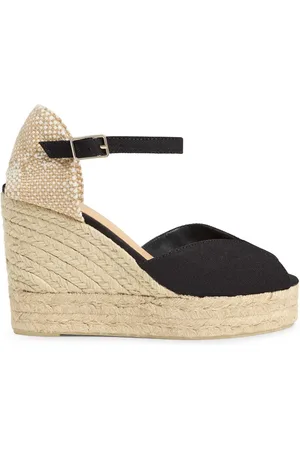 Castaner Wedges, female, , Size: 8 US Bianca certified- cotton espadrilles with tie close and 11 cm heel