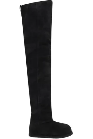 Amina Muaddi Over-knee Boots, female, , Size: 7 US Elegant Suede Tall Boots Round Toe