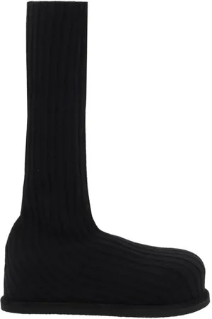Amina Muaddi Winter Boots, female, , Size: 8 US Ribbed Wool Stretch Boots