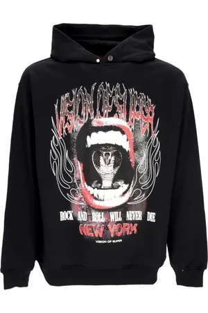 Vision Of Super Hoodies, male, , Size: S Cobra Mouth Print Lightweight Hoodie