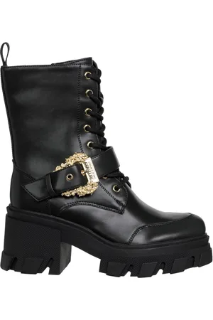 VERSACE Lace-up Boots, female, , Size: 7 US High Heel Lace-Up Zip Boots