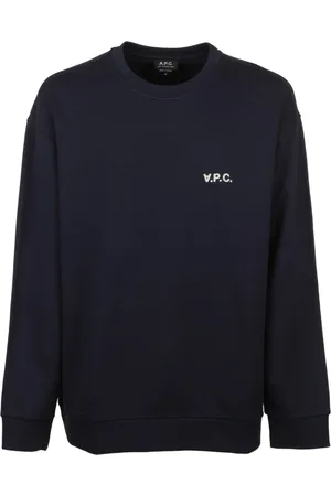 A.P.C. Sweatshirts, male, , Size: L Navy Stretch Cotton Oversize Sweatshirt