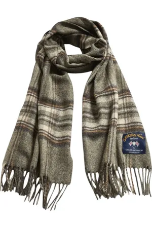 Oscar Jacobson Winter Scarves, unisex, , Size: ONE SIZE Plaid Wool Scarf Grey Checkered