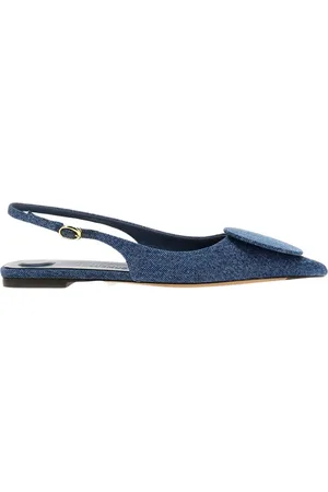 Jacquemus Ballerinas, female, , Size: 7 US Denim Slingback Ballerinas