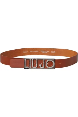 Liu Jo Belts, female, , Size: S Rhinestone Logo Leather Belt