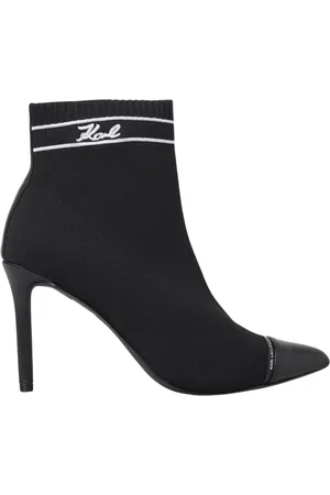 Karl Lagerfeld Heeled Boots, female, , Size: 11 US Knit Sock Boots Stiletto Heel