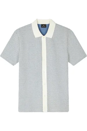 Paul Smith Short Sleeve Shirts, male, , Size: M Button Front Polo Shirt /White