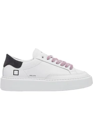 D.A.T.E. Sneakers, female, , Size: 7 US Beige Leather Sneaker with Side Logo