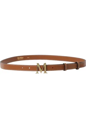 Max Mara Belts, female, , Size: XL Classic Black Leather Belt with Polished Buckle