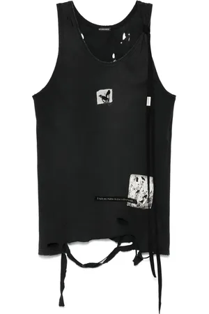 ANN DEMEULEMEESTER Sleeveless Tops, male, , Size: S Sleeveless Scoop Neck T-shirt
