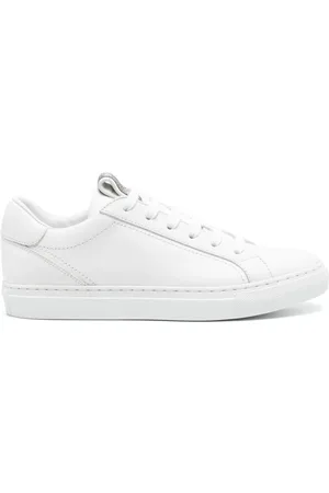 Brunello Cucinelli Sneakers, female, , Size: 9 US Leather Sneakers with Monili Chain