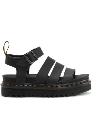 Dr. Martens Wedges, female, , Size: 9 US Open Toe Leather Sandals