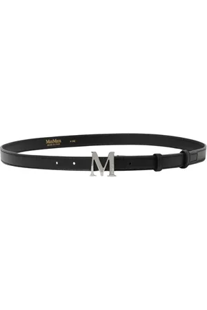 Max Mara Belts, female, , Size: L Classic Leather Belt with Polished Buckle