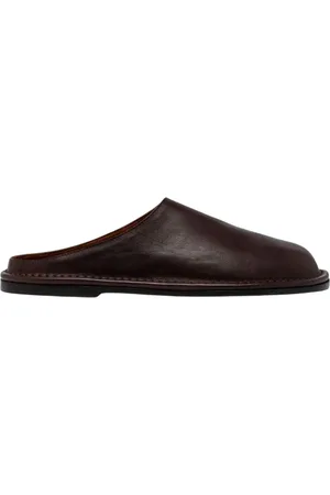 Buttero Slippers, male, , Size: 7 US Ebony Leather Mules Slippers