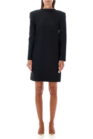 VALENTINO GARAVANI Short Dresses, female, , Size: S Wool Silk Mini Dress Open Back Bow