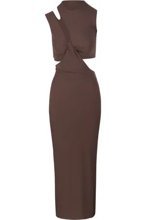 Amazuìn Midi Dresses, female, , Size: ONE SIZE Taupe Sleeveless Midi Dress