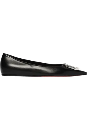 Amina Muaddi Ballerinas, female, , Size: 8 US Crystal Buckle Ballet Flats